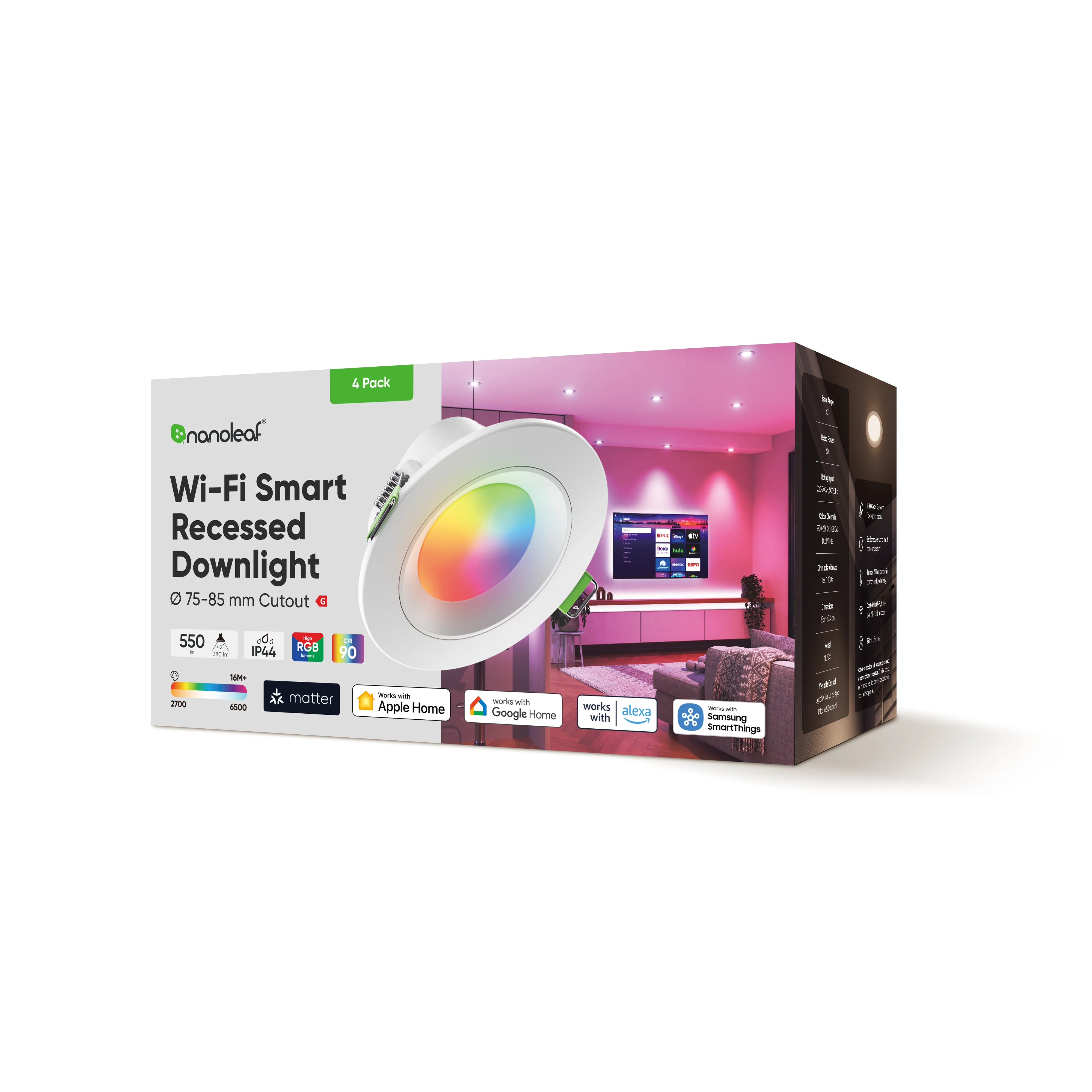 Wi-Fi Matter 3" Recessed Downlight (4 Pack) - Image 5